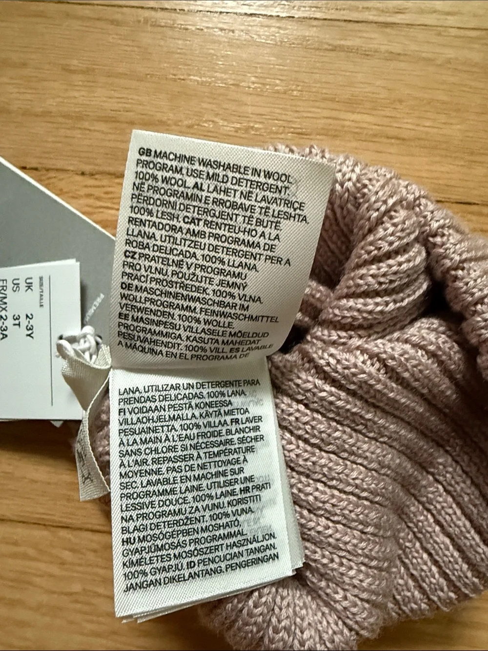 H&M Wool Kids Blush Ribbed Knit Hat - H & M adorables